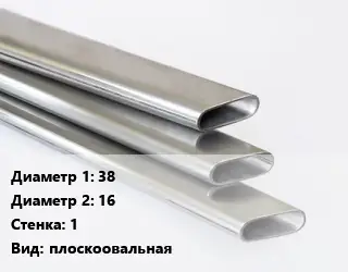 Труба плоскоовальная 38х16 s=1 плоскоовальная